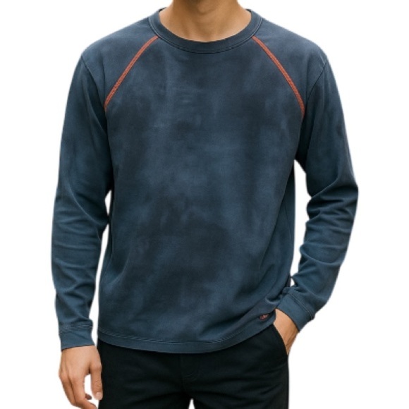 Tommy Jeans Men's Y2K Long Sleeve Tie Dye Shirt Blue Raglan Sleeve Size XL - Picture 1 of 11